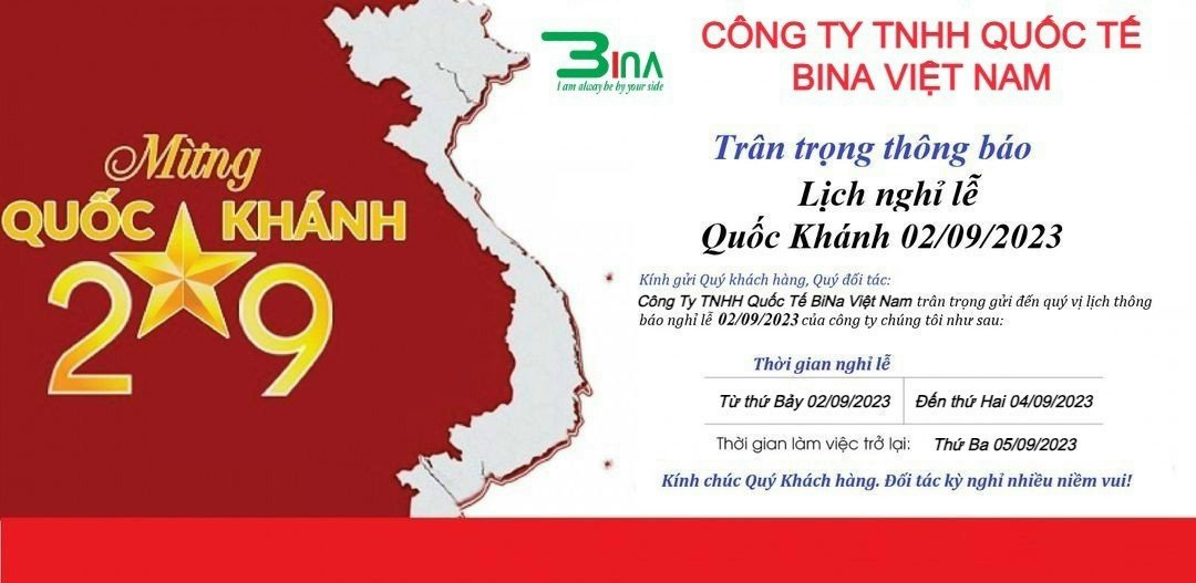 Thông báo nghỉ lễ Quốc Khánh 2/9/2023